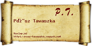 Pósz Tavaszka névjegykártya